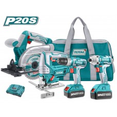 TOTAL ΕΠΑΓΓΕΛΜΑΤΙΚΟ ΣΕΤ ΔΡΑΠΑΝΟΚΑΤΣΑΒΙΔΟ + ΠΑΛΜΙΚΟ ΚΑΤΣΑΒΙΔΙ + ΣΕΓΑ + ΔΙΣΚΟΠΡΙΟΝΟ ΜΠΑΤΑΡΙΑΣ ΛΙΘΙΟΥ 20V / 4Ah (TCKLI2010)